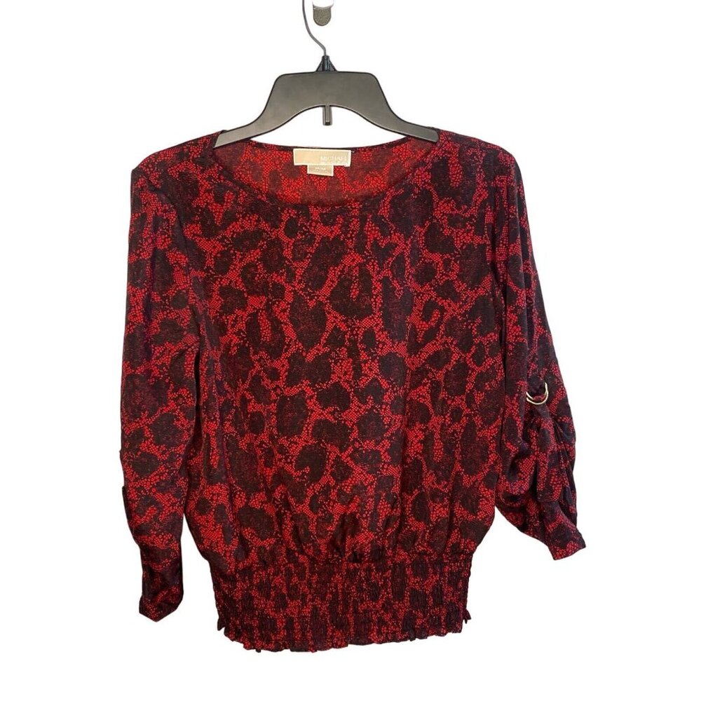 Michael Michael Kors women's blouse top shirring waist & sleeve size PM